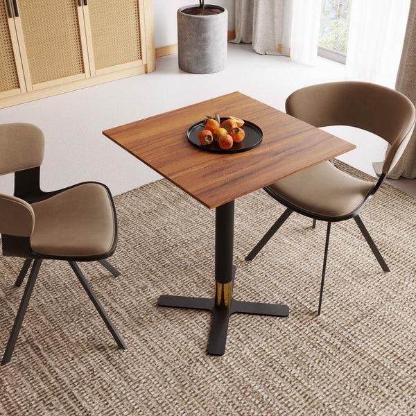 Leisure Mod Vail Collection Dining Table Black/Gold X Base With 24" Square MDF Top