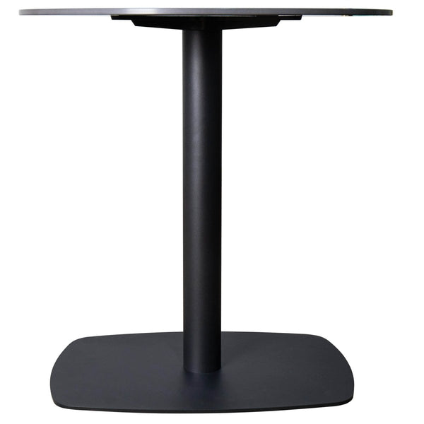 Leisure Mod Vail Collection Dining Table Black Rectangle Base With 27"/36" Round Stone Top