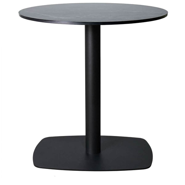 leisure mod Vail Collection Dining Table Black Rectangle Base With 27"/36" Round Dark Brown MDF Top