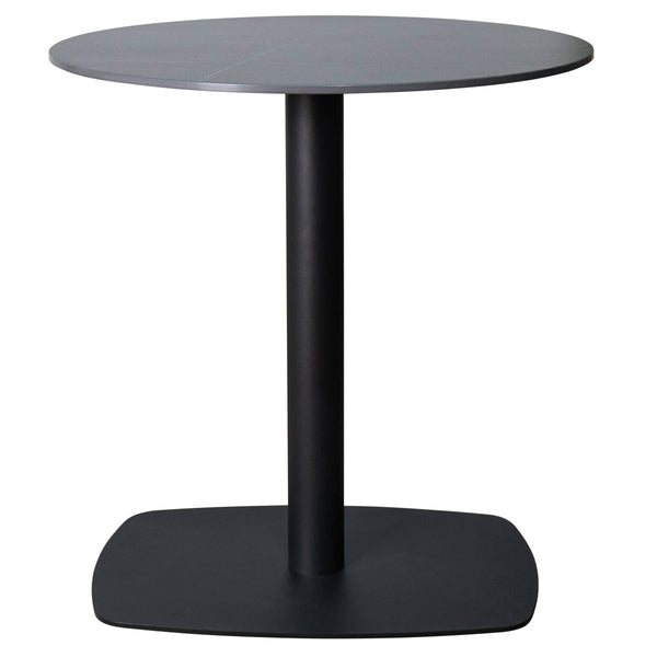 leisure mod Vail Collection Dining Table Black Rectangle Base With 27"/36" Round Stone Top