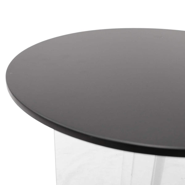 Leisure Mod Valore Coffee Table With Round MDF Tabletop And Sturdy Acrylic Cross Base