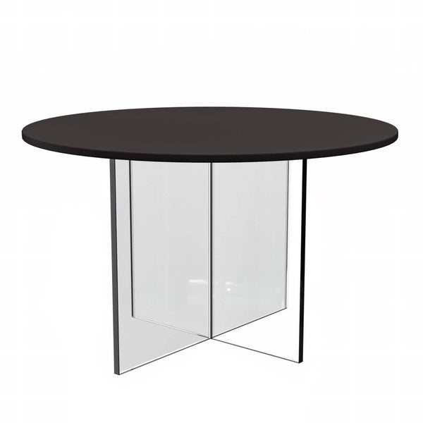 leisure mod Valore Side Table with Round MDF Tabletop and Sturdy Acrylic Cross Base