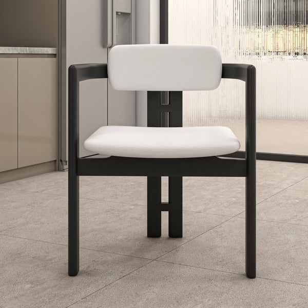 Leisure Mod Velo Series Dining Chair With Upholstered Leather And Rubberwood Legs