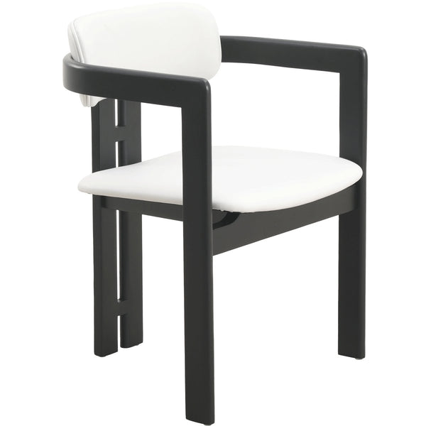 leisure mod Velo Series Dining Chair with Upholstered Leather and Rubberwood Legs