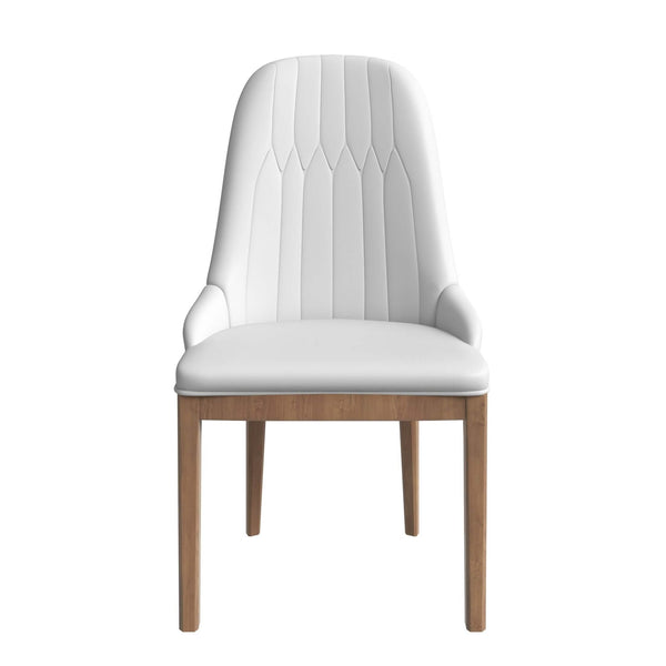 Leisure Mod Verisma Dining Chair Upholstered In Leather With Diamond Stitching Back Design