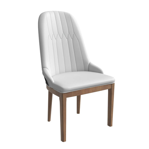 leisure mod Verisma Dining Chair Upholstered in Leather with Diamond Stitching Back Design