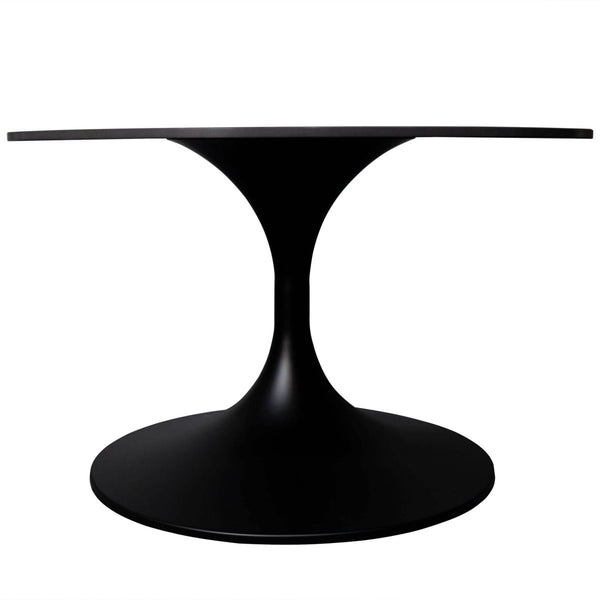 Leisure Mod Verve 24” Round Coffee Table With Sintered Stone Top And Stainless Steel Base