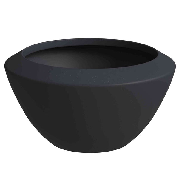 leisure mod Vessel Fiberstone and MGO Clay Mid-Century Modern Round Planter Pot for Indoor and Outdoor Home