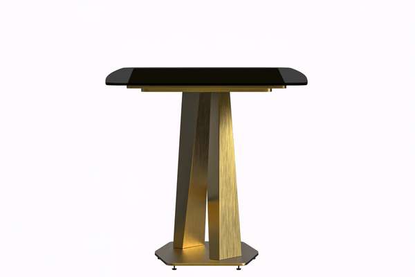Leisure Mod Voren Dining Table With Rectangular Tabletop With Gold/Black Stainless Steel Base