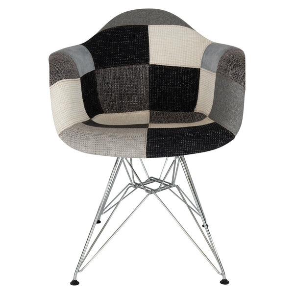 Leisure Mod Willow Modern Fabric Eiffel Base Accent Side Chair