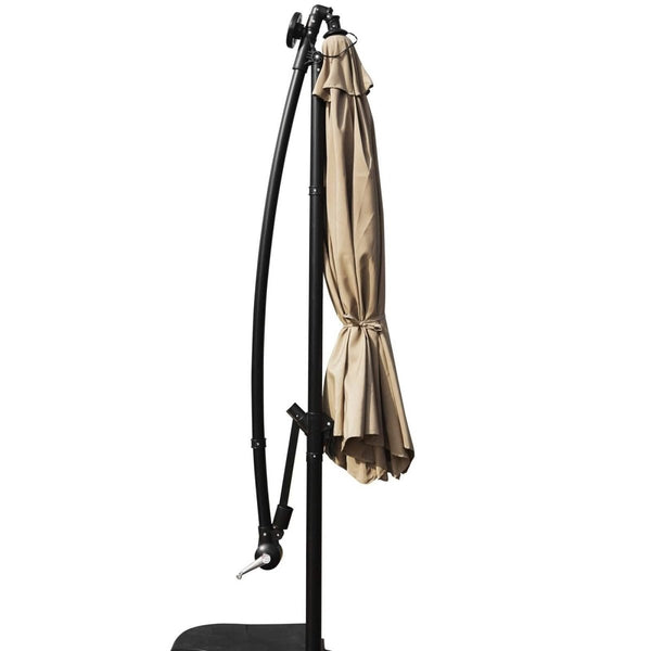 Leisure Mod Willry Modern Outdoor 10 Ft Offset Cantilever Hanging Patio Umbrella With Solar Powered LED