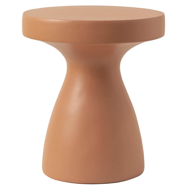leisure mod Wisp 16" Wide Round Side Fiberstone Table With Hourglass Pedestal Design