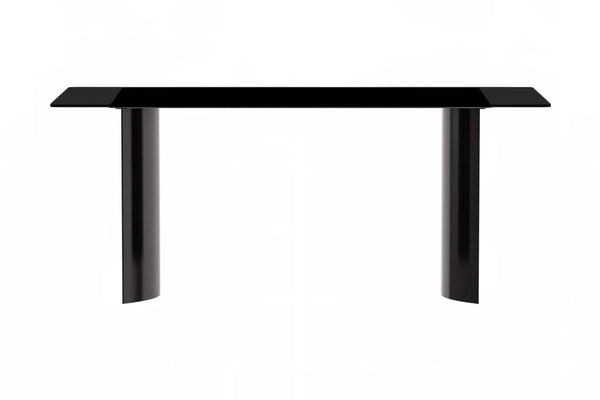 Leisure Mod Zara Rectangular Dining Table With Glass/Sintered Stone Top And Stainless Steel Base