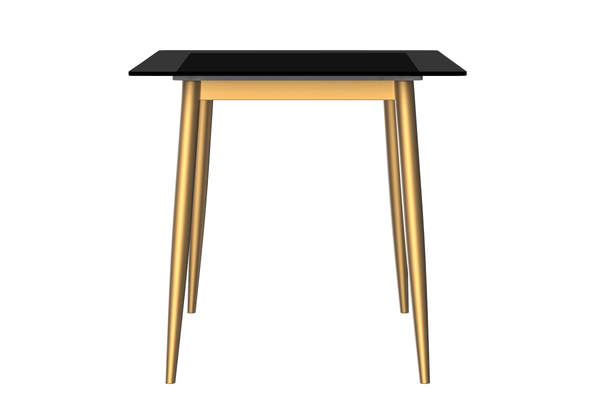 Leisure Mod Zayle Modern Rectangular Dining Table With Glass/Stone Tabletop And Gold Steel Base