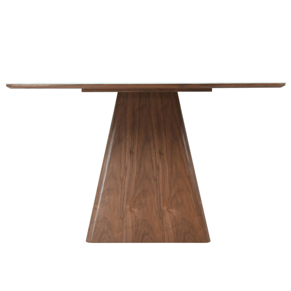 Leisure Mod Zephyr 47" Square Dining Table With Sintered Stone/Ash Wood Tabletop And Iron Base