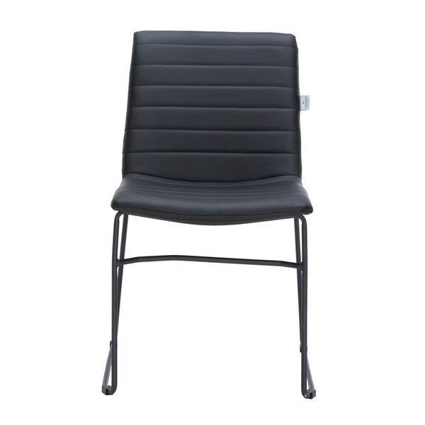 Leisure Mod Zylar Leather/Polyester Office Guest Chair With Powder-Coated Stainless Steel Base