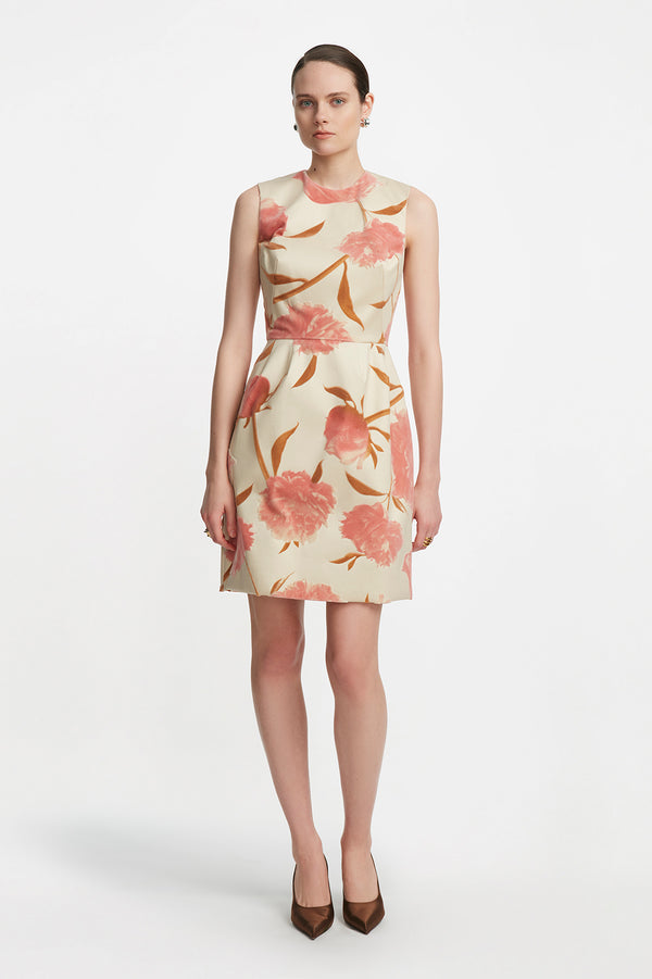 lela rose Floral Velvet Sleeveless Mini Dress Pink Multi