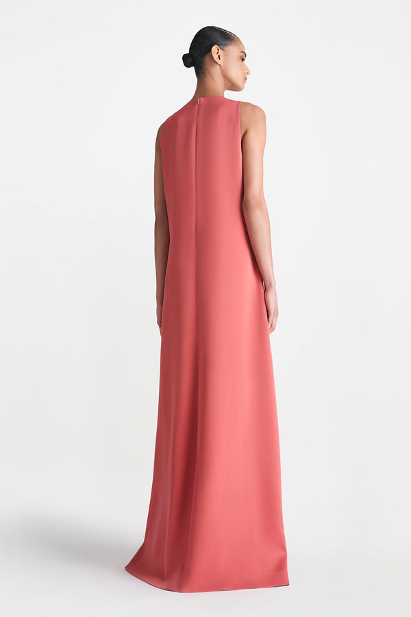 Lela Rose Fluid Crepe Floral Embroidery Francie Gown Berry Multi