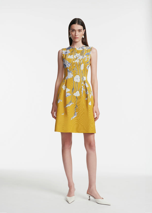 lela rose Floral Faille Betsy Dress Ochre Multi