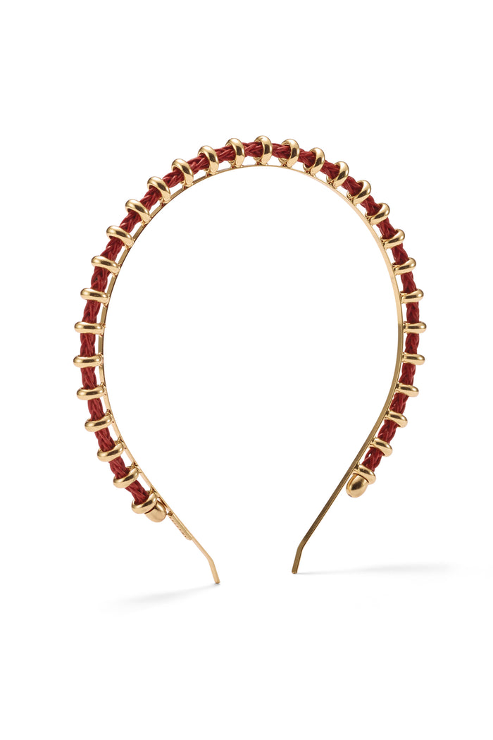 Lelet Ny Bentley Braided Leather Headband Chocolate