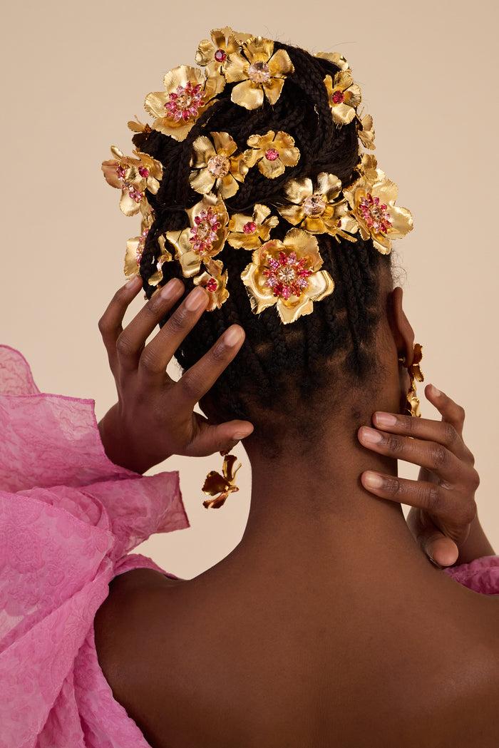 Lelet Ny Eden Spectrum Crystal Combs Set Of 3 Pink Multi