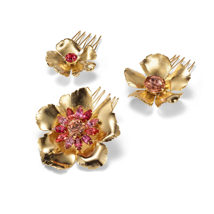 lelet ny Eden Spectrum Crystal Combs Set of 3 Pink Multi