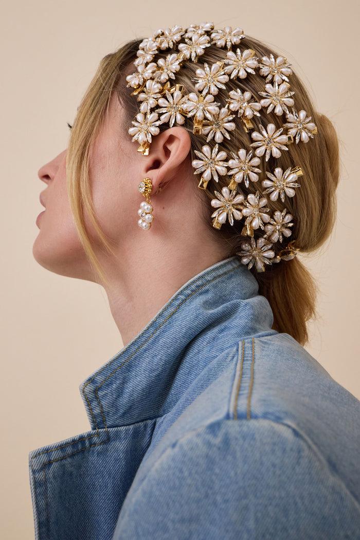 Lelet Ny Annie Pearl And Crystal Clip Set Of 3