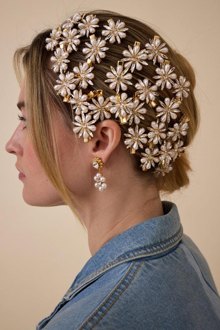 Lelet Ny Annie Pearl And Crystal Clip Set Of 3