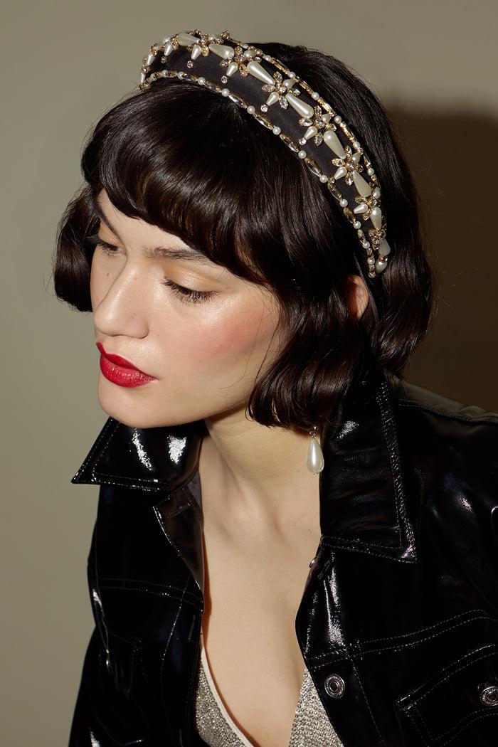Lelet Ny Annie Pearl And Crystal Padded Headband
