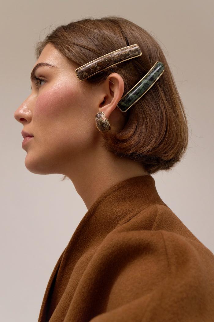 Lelet Ny Cobee Stone Barrette Autumn Jasper