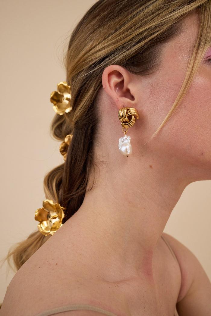 Lelet Ny Drea Knot Freshwater Pearl Drop Earrings