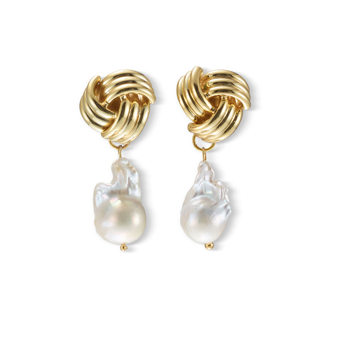 lelet ny Drea Knot Freshwater Pearl Drop Earrings