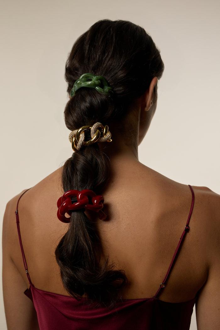 Lelet Ny Elena Chain Marble Pony Cuff Malachite