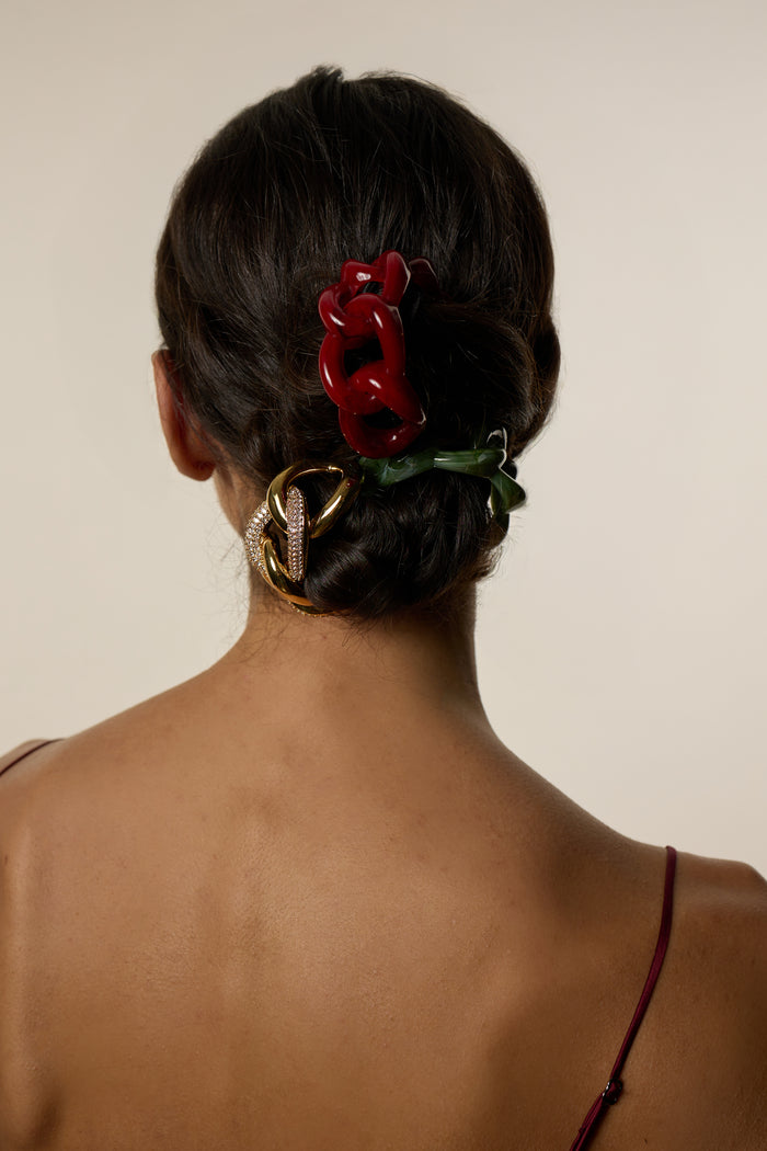 Lelet Ny Elena Chain Marble Pony Cuff Malachite