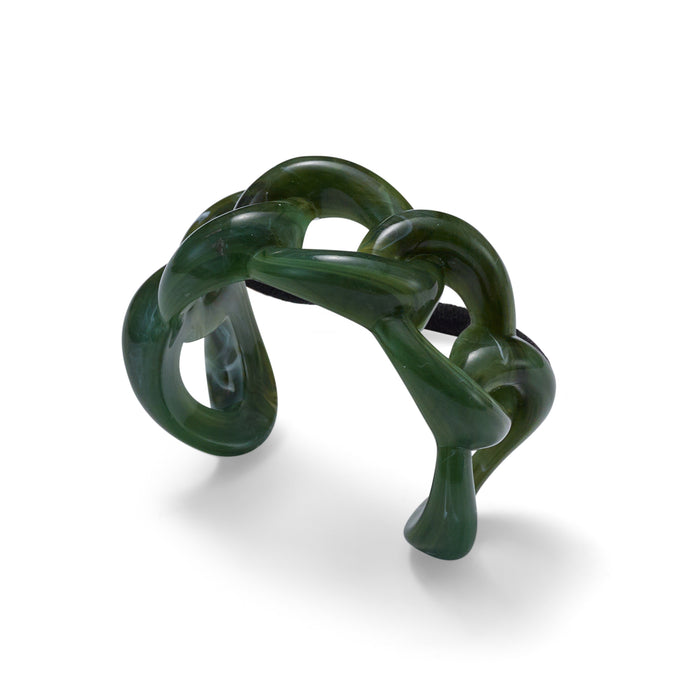 lelet ny Elena Chain Marble Pony Cuff Malachite
