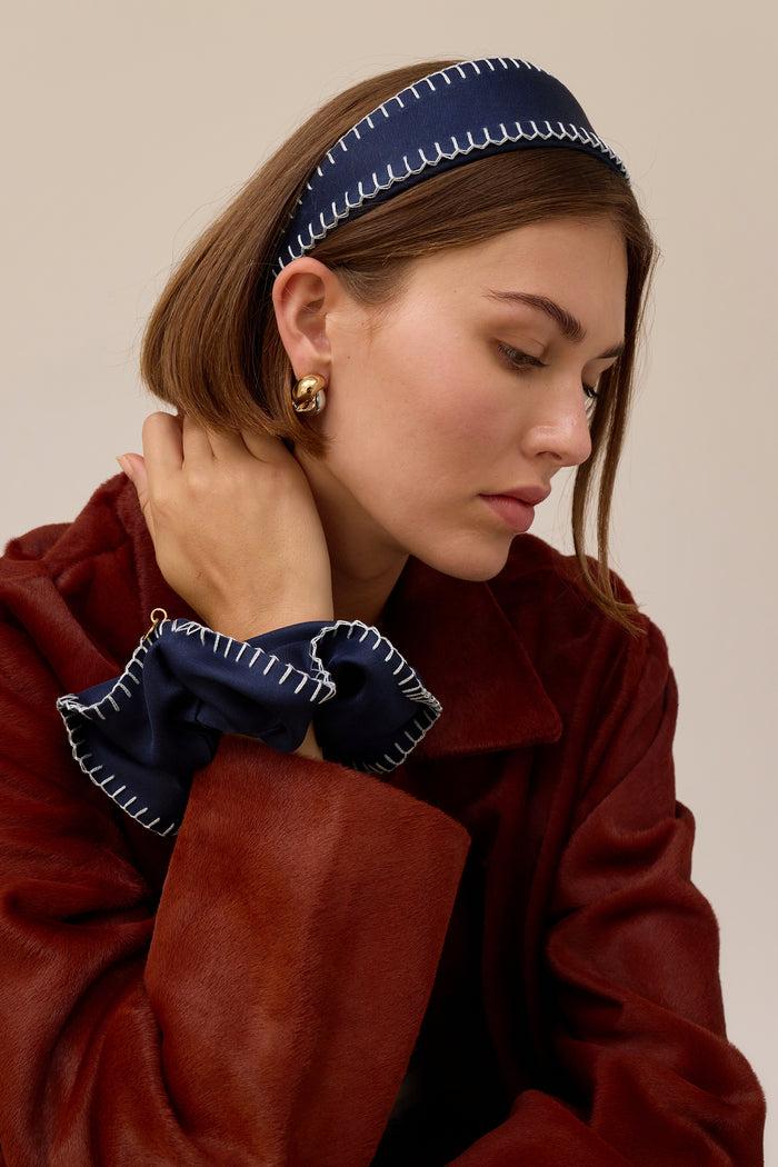 Lelet Ny Erin Whipstitch Scrunchie Black