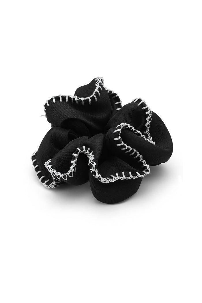 lelet ny Erin Whipstitch Scrunchie Black