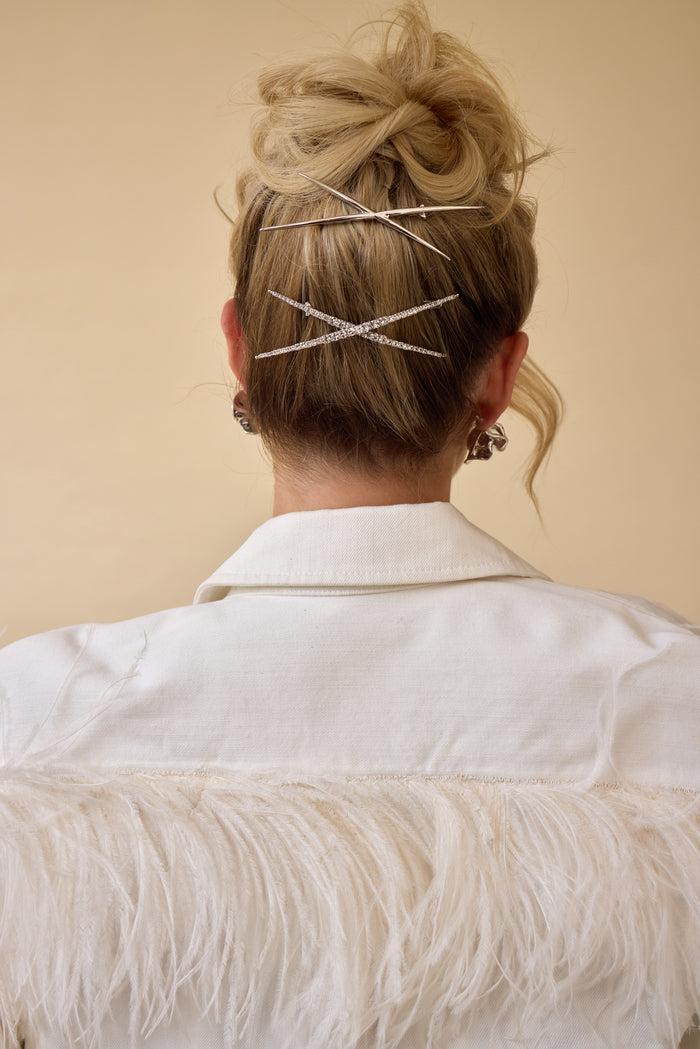 Lelet Ny Exes Crystal Barrette RHODIUM