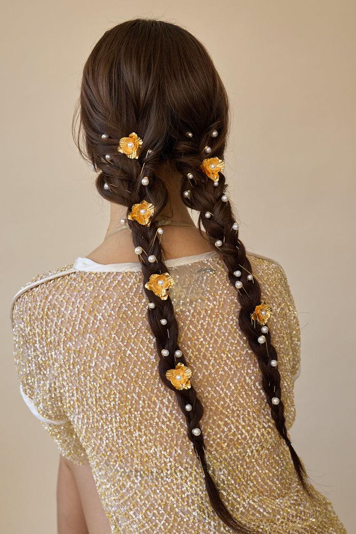 Lelet Ny Flora Pearl Hair Pin Set Of 4