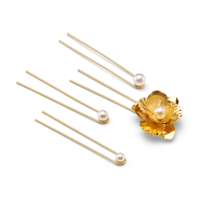 lelet ny Flora Pearl Hair Pin Set of 4