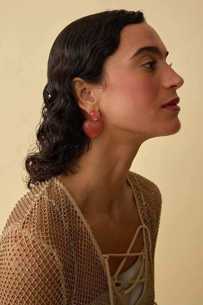 Lelet Ny Gigi Stone Heart Earrings