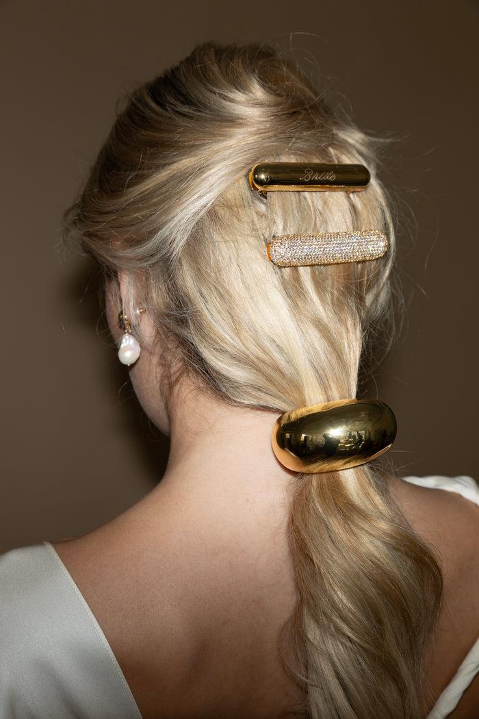 Lelet Ny Glossy Bar Barrette 14K Gold Plate