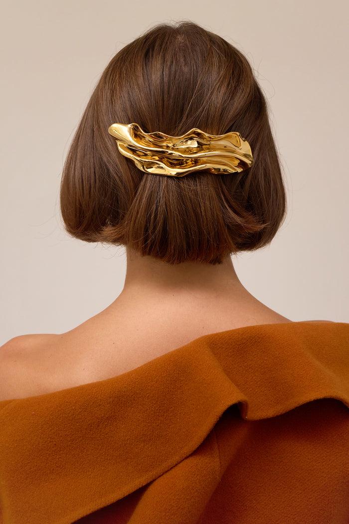 Lelet Ny Glossy Draped Barrette Gold