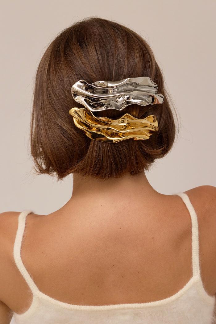 Lelet Ny Glossy Draped Barrette Gold