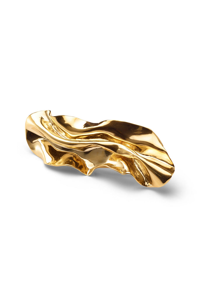 lelet ny Glossy Draped Barrette Gold