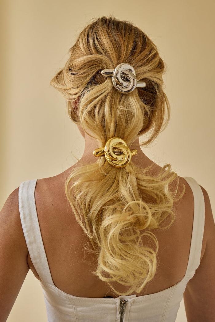 Lelet Ny Glossy Knot Barrette 14K GOLD PLATE