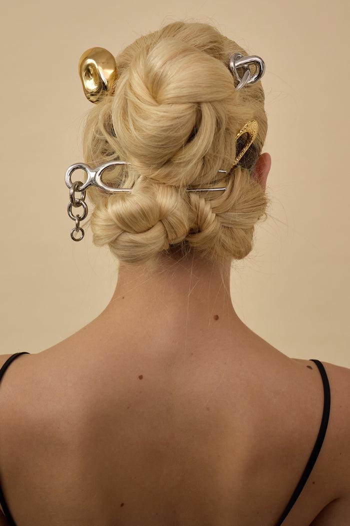 Lelet Ny Glossy Knot French Pin 14K Gold Plate