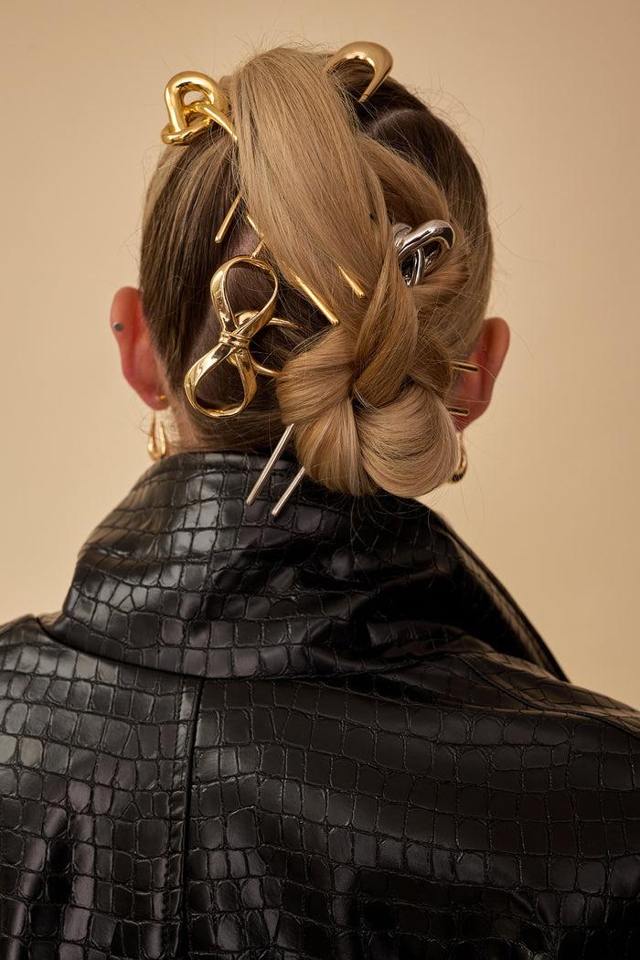 Lelet Ny Glossy Knot French Pin 14K Gold Plate