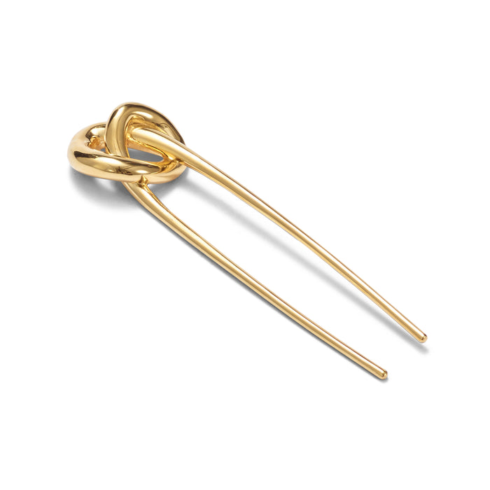 lelet ny Glossy Knot French Pin 14K Gold Plate