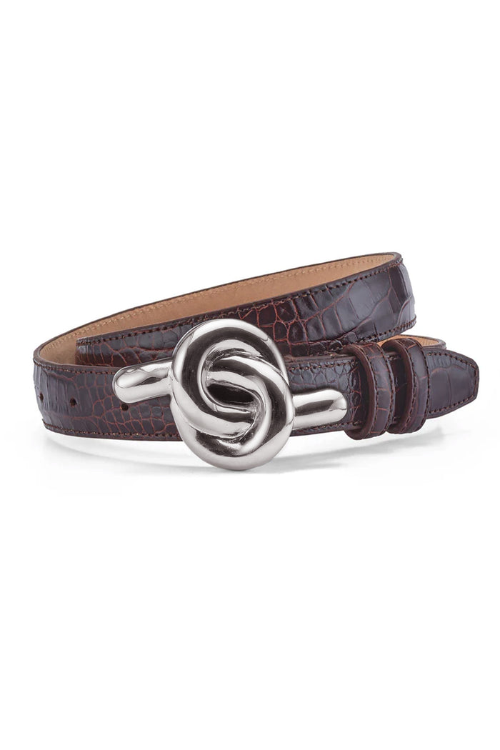 Lelet Ny Glossy Knot Leather Belt Black